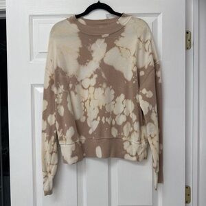 Tie-Dye Sweatshirt in Cream and Brown
